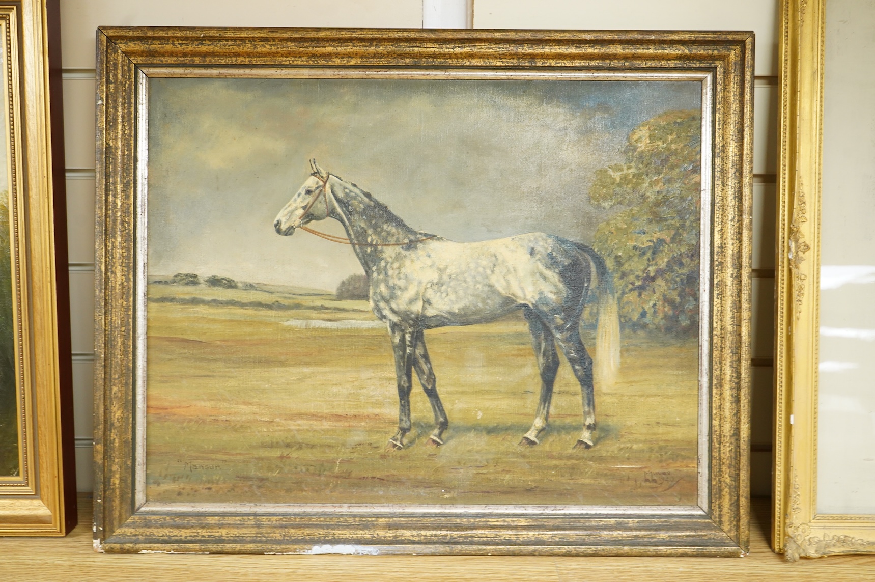 L. Lucas, Study of a dapple grey horse, ‘Mansur’, signed and dated 1940, oil on canvas, 42 x 55cm